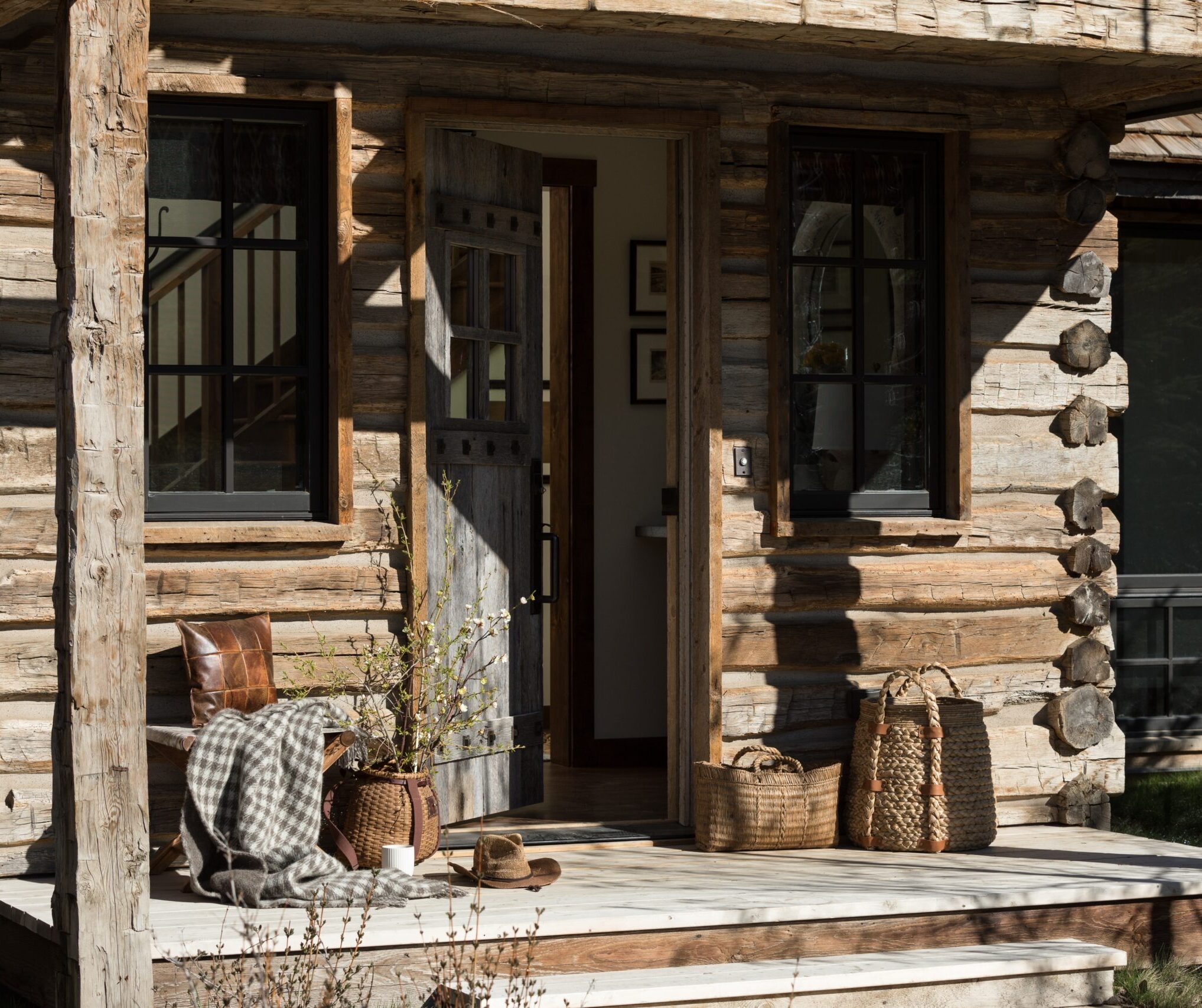 Hand Hewn Log Stack Siding 